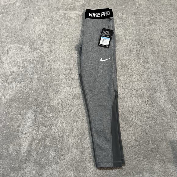 Nike Kids Pro Gray Leggings - Picture 5 of 5